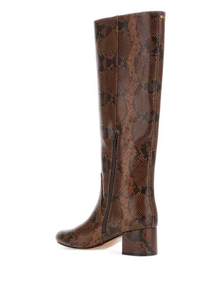 Bocanci TWINSET Twinset High Boots With Python-Effect Heel BROWN Femei (BM 18794871) 4