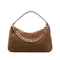 Genti de umar Twinset Liliane Hobo Bag In Brown Suede Leather Femei