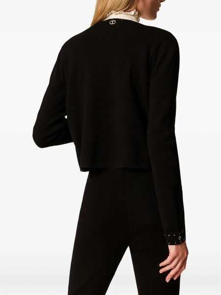 Cardigane TWINSET Twinset Black Cardigan With Small Applications Black Femei (BM 18794895) 4