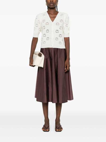 Pulovere TWINSET Twinset White Wool-Blend Floral Open-Knit Pattern WHITE Femei (BM 18794904) 2