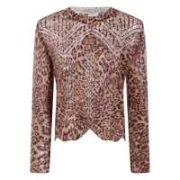 Pulovere Twinset Animal Print Crew Neck Sweater Femei