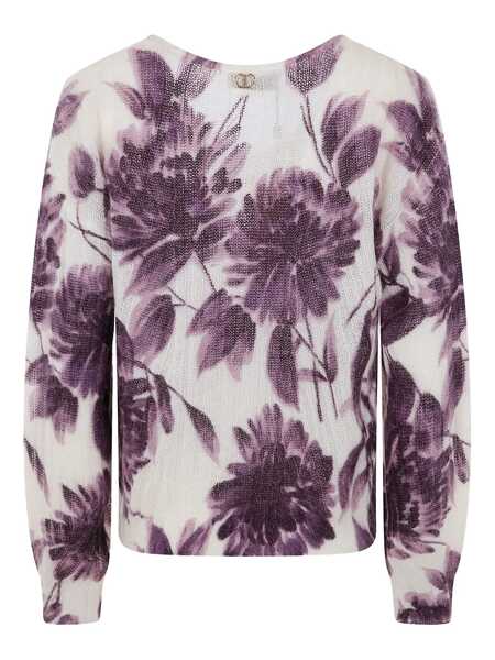 Pulovere TWINSET Twinset Purple Floral Print Sweater VIOLA E BIANCO Femei (BM 18794910) 2