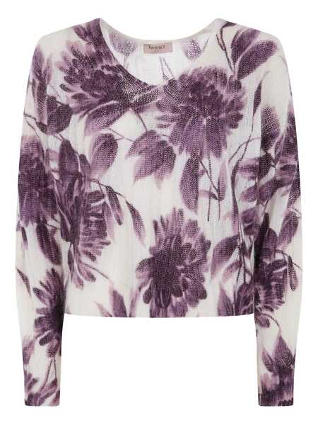 Pulovere TWINSET Twinset Purple Floral Print Sweater VIOLA E BIANCO Femei (BM 18794910) 1