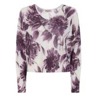 Pulovere Twinset Purple Floral Print Sweater Femei