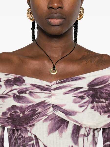 Pulovere TWINSET Twinset Sweater With Bardot Neckline And Floral Print VIOLA E BIANCO Femei (BM 18794916) 5