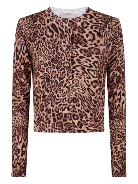 Cardigane TWINSET Twinset Animal Print Cardigan MARRONE E BEIGE Femei (BM 18794919) 1