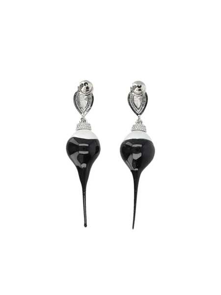 Cercei OTTOLINGER Ottolinger Black Dipped Pearl Drop Earrings SILVER BLACK Femei (BM 18795204) 2