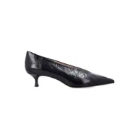 Pantofi cu toc Le Monde Beryl Babouche Kitten Heels Black Naplack Femei