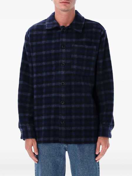 Geci A.P.C. A.P.C. Stanley Checked Wool Overshirt DARK NAVY Barbati (BM 18795417) 1