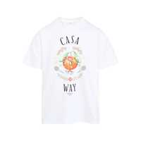 Tricouri Casablanca pentru Barbati - Tricouri Casablanca Casablanca White Casa Way Orange Mascot T-Shirt BRIGHT WHITE JERSEY Barbati (BM 18795474) - B-mall.ro