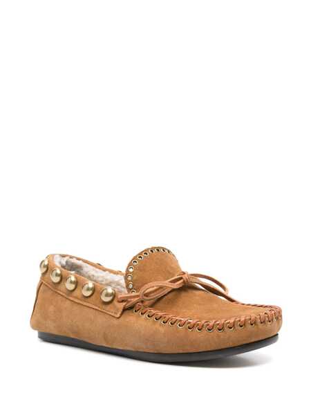 Pantofi cu toc Isabel Marant Isabel Marant Fitza Shearling Suede Loafers COGNAC GOLD Femei (BM 18795495) 2