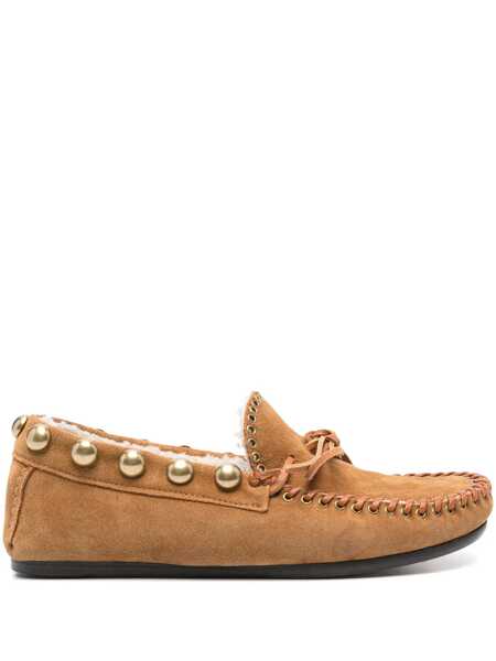 Pantofi cu toc Isabel Marant Isabel Marant Fitza Shearling Suede Loafers COGNAC GOLD Femei (BM 18795495) 1