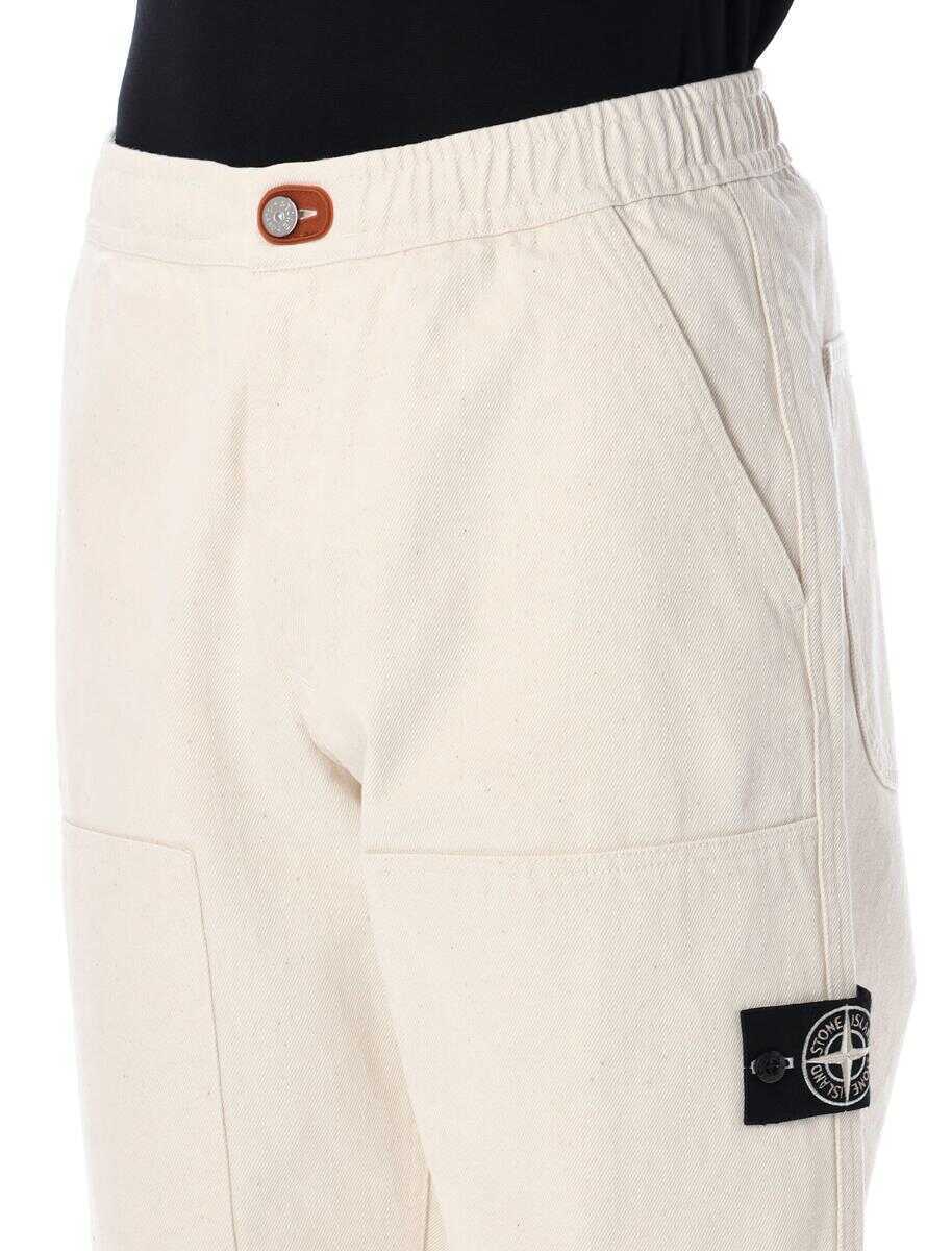 Pantaloni Stone Island Stone Island Relaxed Gabardine Chino Trousers Beige Barbati (BM 18795534) 3