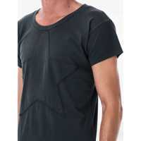 Tricouri MM6 Maison Margiela pentru Barbati - Tricouri MM6 Maison Margiela MM6 Maison Margiela Star Patch Fitted Cotton T-Shirt Black Barbati (BM 18795573) - B-mall.ro