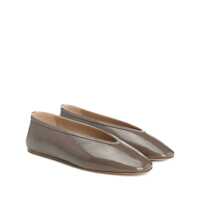 Pantofi cu toc Le Monde Beryl Luna Taupe Patent Leather Slippers Femei