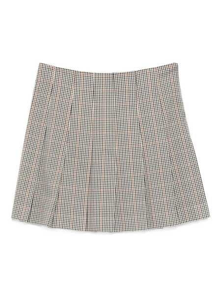 Fuste MSGM Msgm Check-Pattern Pleated Mini Skirt WHITE Femei (BM 18796005) 1