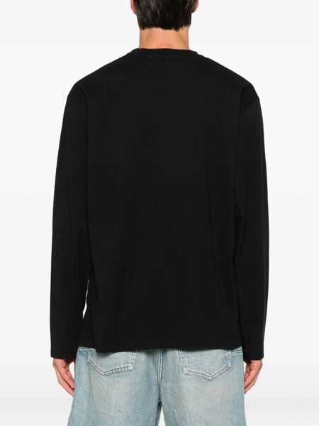 Tricouri MSGM Msgm Cotton T-Shirt With Front Printed Logo Black Barbati (BM 18796014) 2