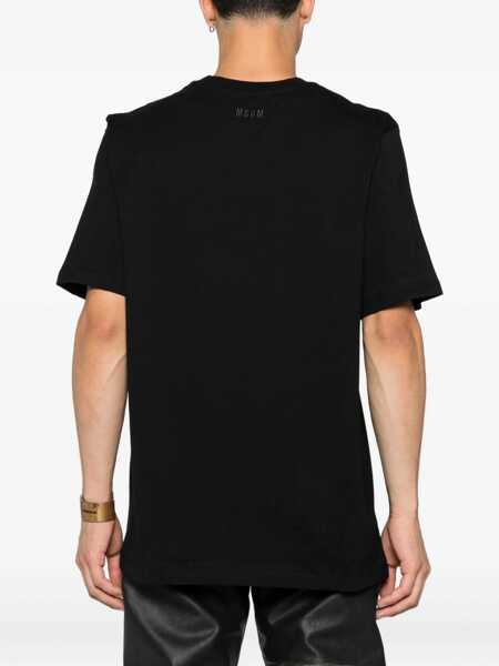 Tricouri MSGM Msgm Black Cotton T-Shirt Black Barbati (BM 18796029) 2