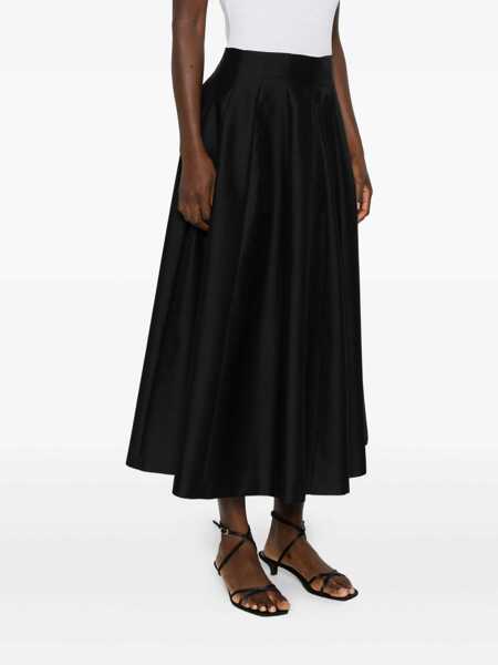 Fuste Alberta Ferretti Alberta Ferretti Black Wool Blend Pleated Midi Skirt Black Femei (BM 18796719) 3