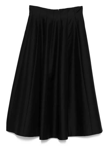 Fuste Alberta Ferretti Alberta Ferretti Black Wool Blend Pleated Midi Skirt Black Femei (BM 18796719) 1