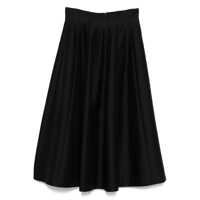 Fuste Alberta Ferretti Black Wool Blend Pleated Midi Skirt Femei