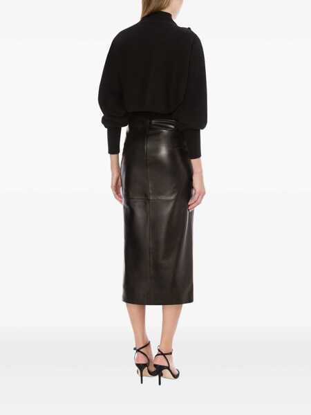 Pulovere Alberta Ferretti Alberta Ferretti Merino Wool, Silk And Cashmere Bolero With Floral Detail Black Femei (BM 18796725) 3