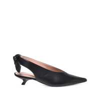 Balerini Alberta Ferretti Pointed Leather Slingback With Bow Detail Femei
