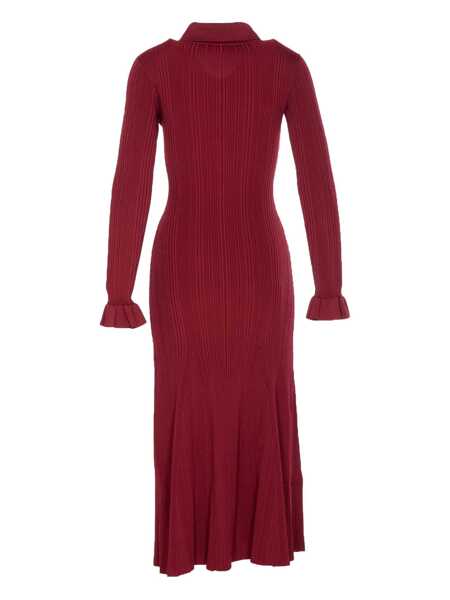 Rochii Self-Portrait Self-Portrait Ribbed Midi Dress Red Femei (BM 18796989) 2