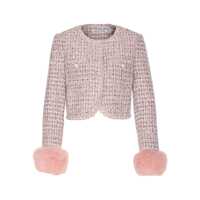 Geci Self-Portrait Tweed Jacket With Crystals Femei