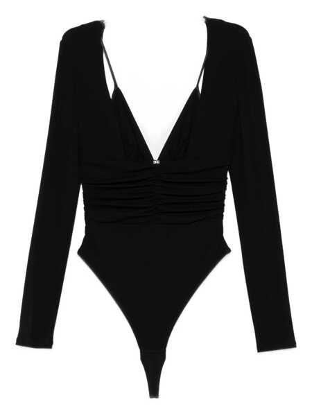 Body-uri Elisabetta Franchi Elisabetta Franchi Ruched Detail Bodysuit In Black Jersey Crpe Black Femei (BM 18797097) 1
