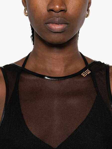 Topuri Elisabetta Franchi Elisabetta Franchi Sleeveless Transparent Body Black Femei (BM 18797100) 2