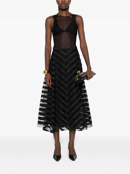 Topuri Elisabetta Franchi Elisabetta Franchi Sleeveless Transparent Body Black Femei (BM 18797100) 1