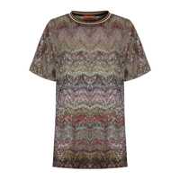 Tricouri Missoni Short-Sleeved T-Shirt With Zigzag Pattern And Lamé Thread Femei