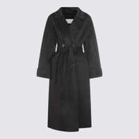 Paltoane The Dynamis Studio Black Wool Coat Femei