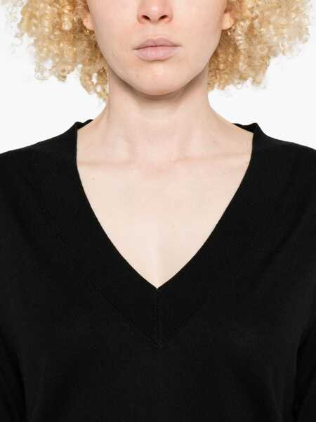 Pulovere Alpha Studio Alpha Studio Black V-Neck Sweater Black Femei (BM 18798039) 4