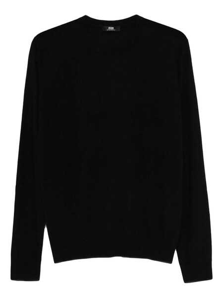Pulovere Alpha Studio Alpha Studio Silk And Cashmere Crewneck Sweater Black Barbati (BM 18798042) 1