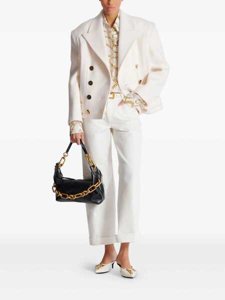Geci Balmain Balmain Double-Breasted Coat WHITE Femei (BM 18798063) 2