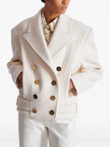 Geci Balmain Balmain Double-Breasted Coat WHITE Femei (BM 18798063) 5
