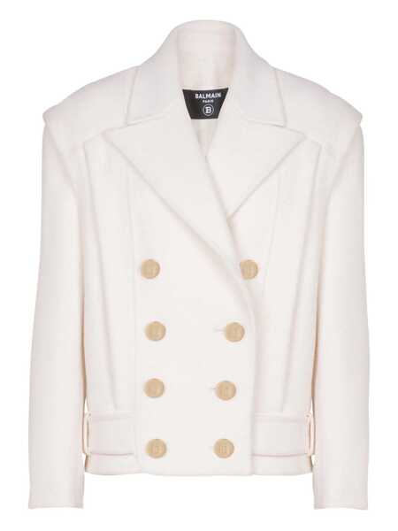 Geci Balmain Balmain Double-Breasted Coat WHITE Femei (BM 18798063) 1