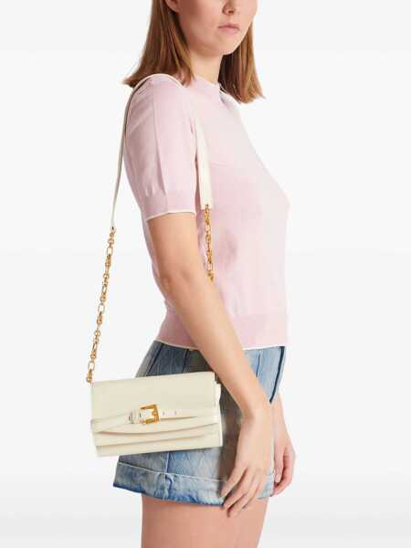 Portofele Balmain Balmain Shuffle Wallet On Chain WHITE Femei (BM 18798144) 3