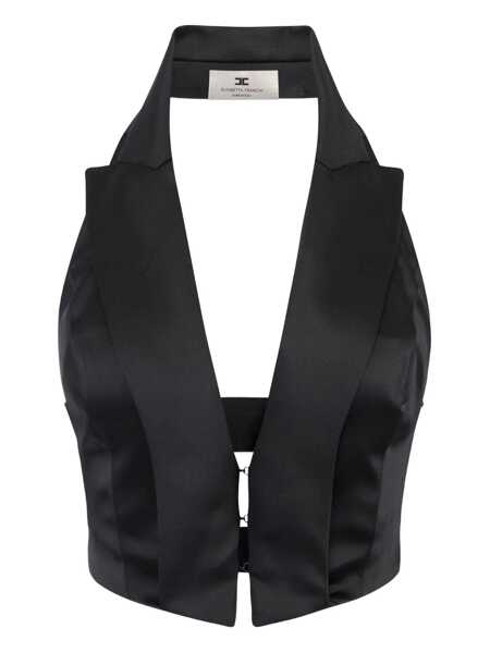 Geci Elisabetta Franchi Elisabetta Franchi Halterneck Vest Black Femei (BM 18798399) 1