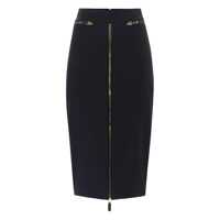 Fuste Elisabetta Franchi Daily Black Knee-Length Skirt In Stretch Crepe Fabric Femei