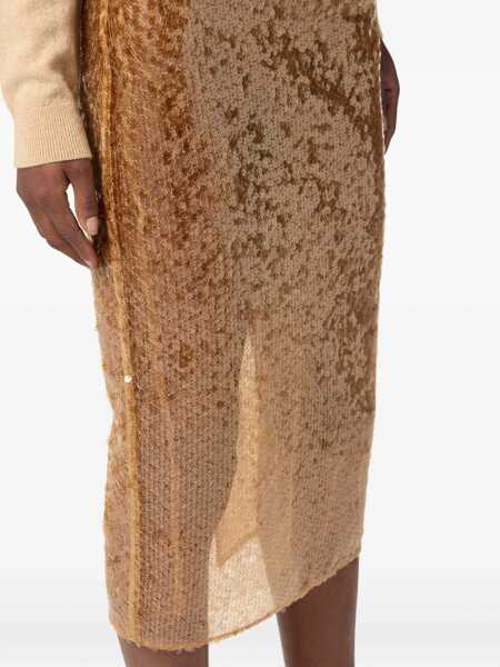 Fuste Elisabetta Franchi Elisabetta Franchi Sequin Skirt Beige Femei (BM 18798438) 5