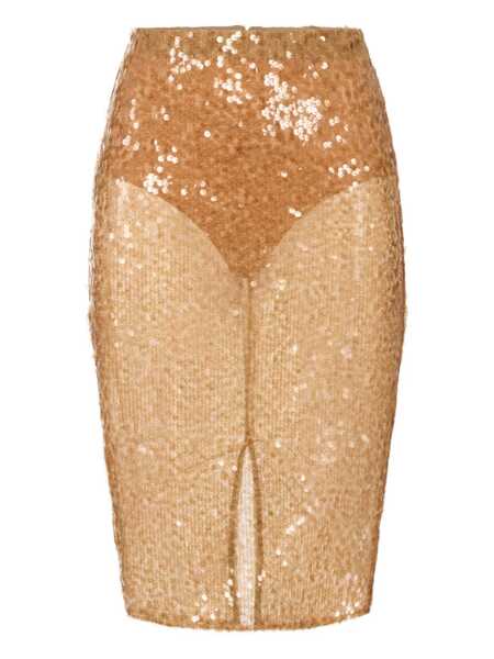 Fuste Elisabetta Franchi Elisabetta Franchi Sequin Skirt Beige Femei (BM 18798438) 1