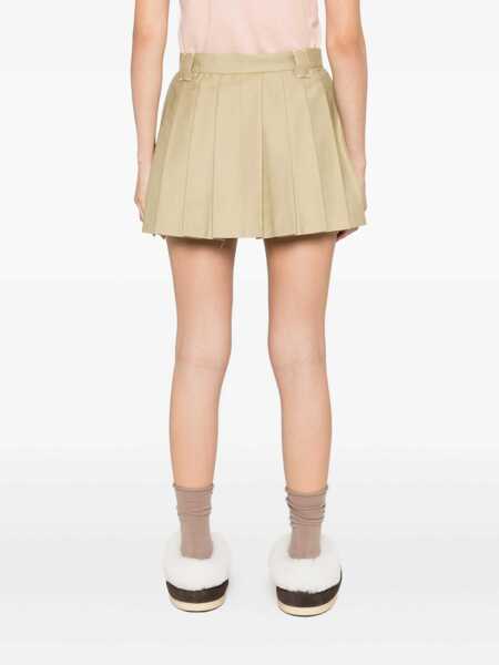 Fuste Moncler Moncler Pleated A-Line Skirt With Logo Beige Femei (BM 18798768) 4
