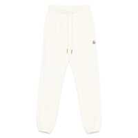 Pantaloni casual Moncler Moncler White Logo Patch Trousers With Coulisse