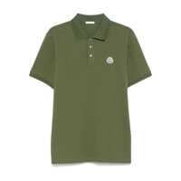 Tricouri Polo Moncler Khaki Cotton Polo Shirt With Logo Barbati