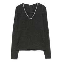 Pulovere Brunello Cucinelli Cashmere And Silk V-Necked Sweater Femei