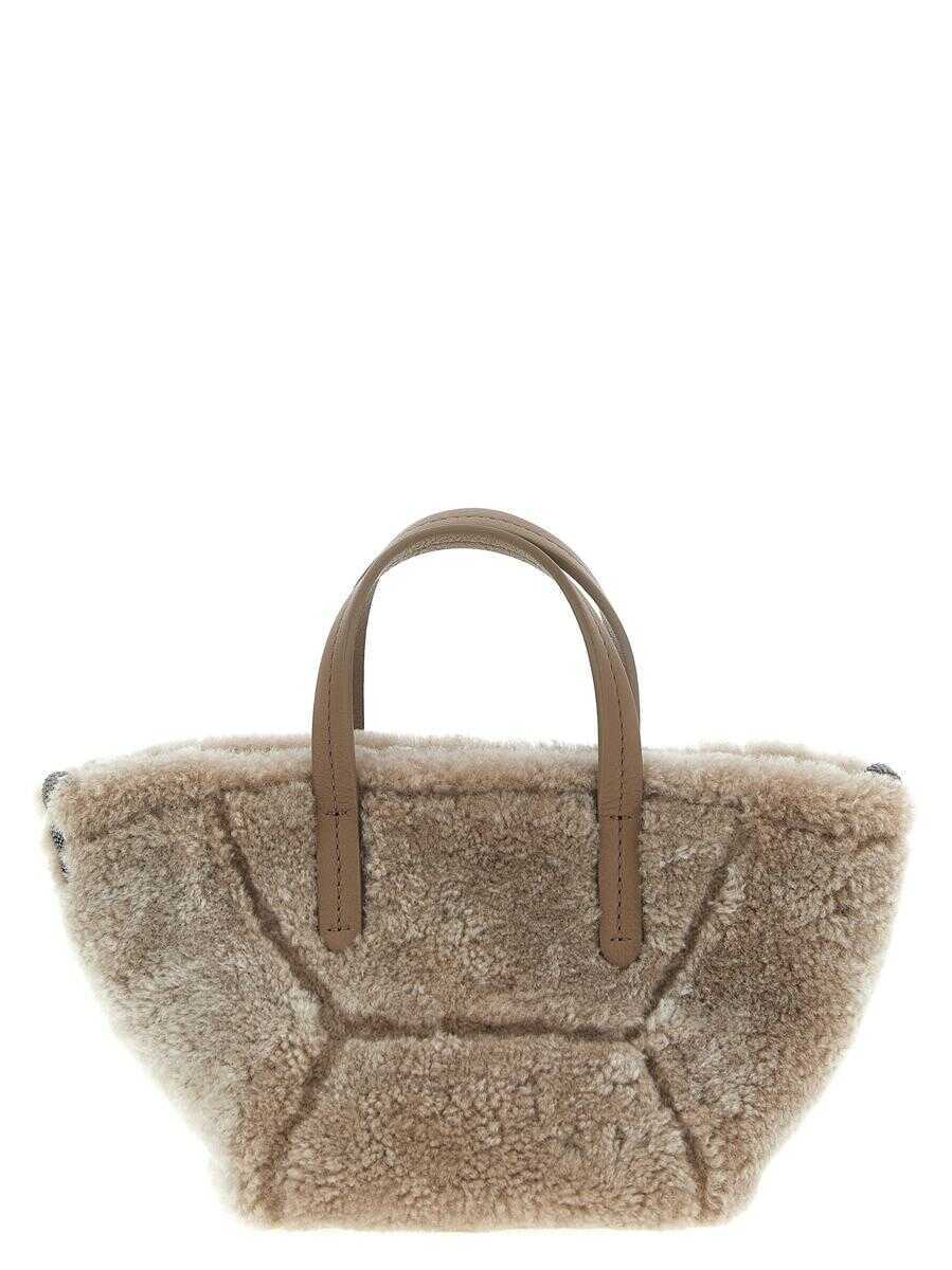 Genti de mana Brunello Cucinelli Brunello Cucinelli Bc Duo Mini Handbag GRAY Femei (BM 18799230) 1