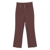 Pantaloni casual Elisabetta Franchi Slim-Fit Brown Trousers With A Zipper Femei